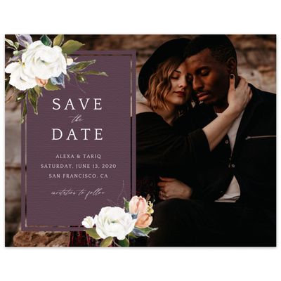 Purple Wedding Digital Save the Date - Octavia Landscape