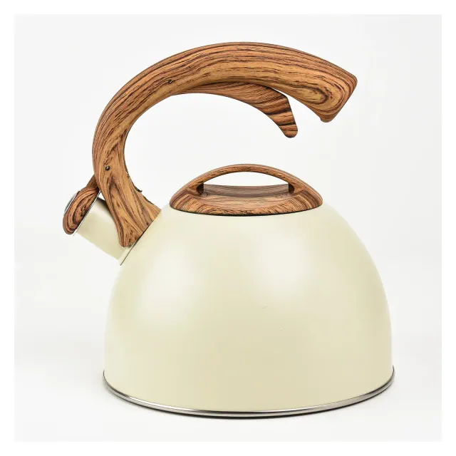 SharpChef Whistling Stovetop Tea Kettle, Food Grade Stainless Steel, Soft Touch Ergonomic Handle, Fast Boil, for Gas, Electric, and Glass Ranges - 3L