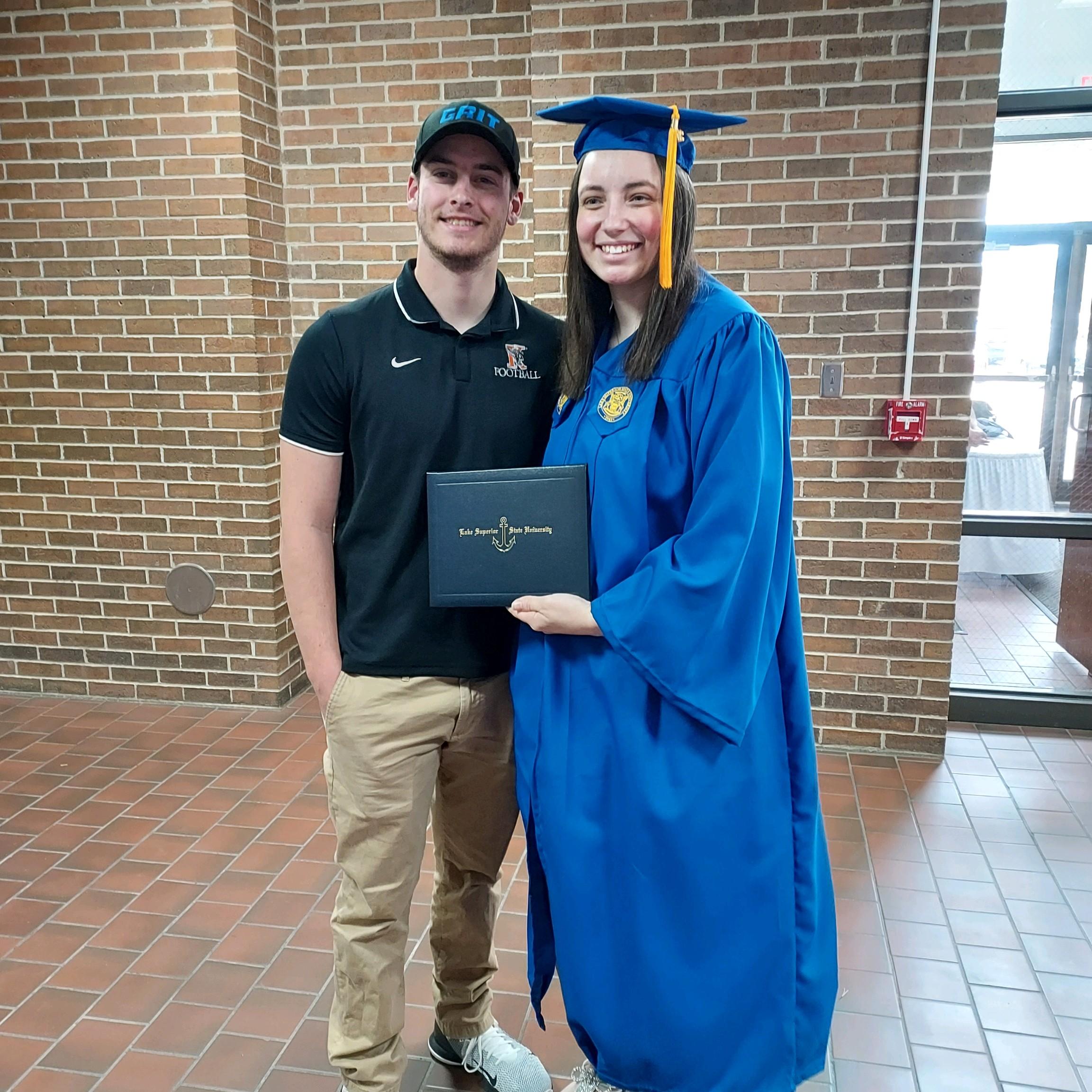 Kelly's graduation from Lake Superior State University.