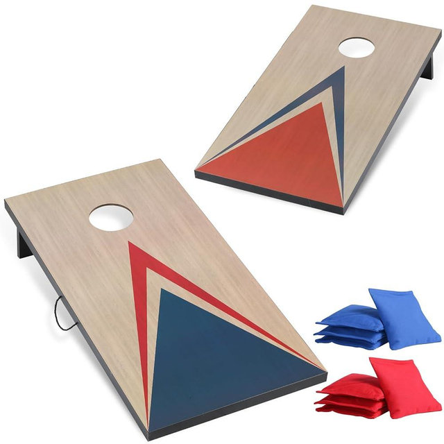 TIXWOOK Cornhole Sets 4 x 2 ft with 8 Bean Bags Regulation Size, Corn Hole Games for Adults Outdoor Bean Bag Toss Game