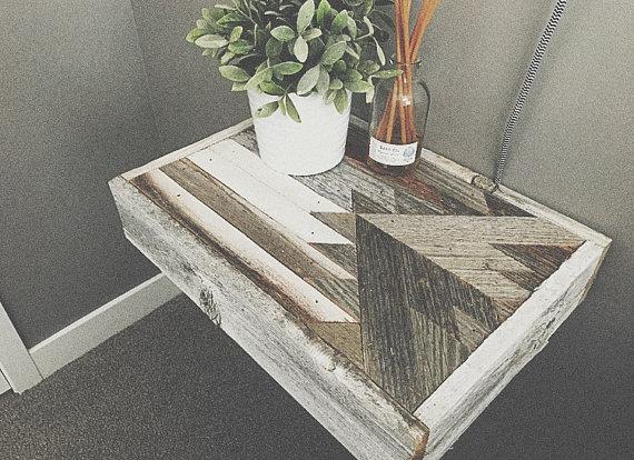 Reclaimed Wood Side Table w/ hairpin legs