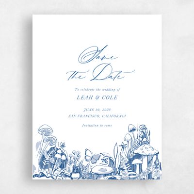 Blue Wedding Save the Date - Kalinda Portrait