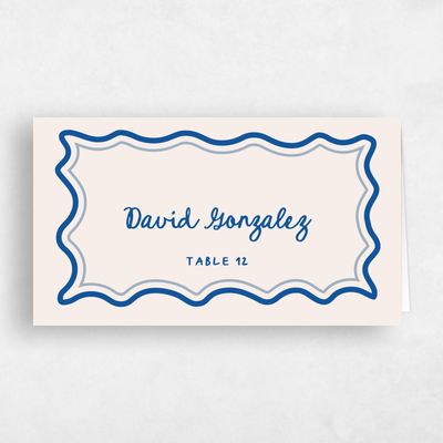 Cobalt, Blue Wedding Place Card - Brielle