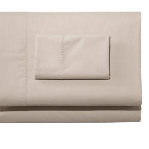 280-Thread-Count Pima Cotton Percale Sheet Set: Queen Silver Sand