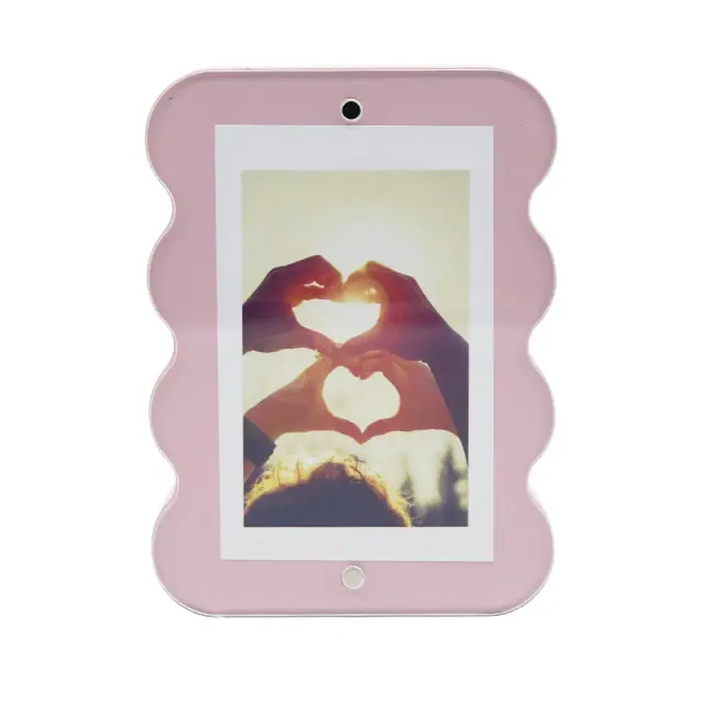 New View Wavy Photo Frame Light Pink