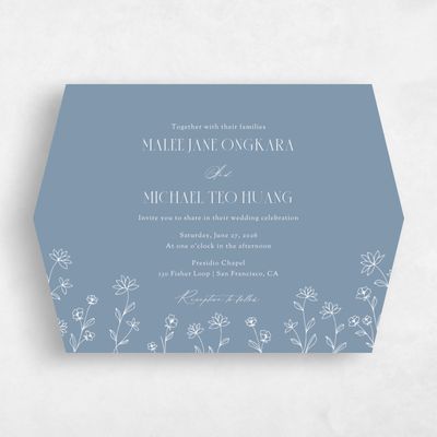 Blue Diamond Wedding Invitation - Durham Landscape