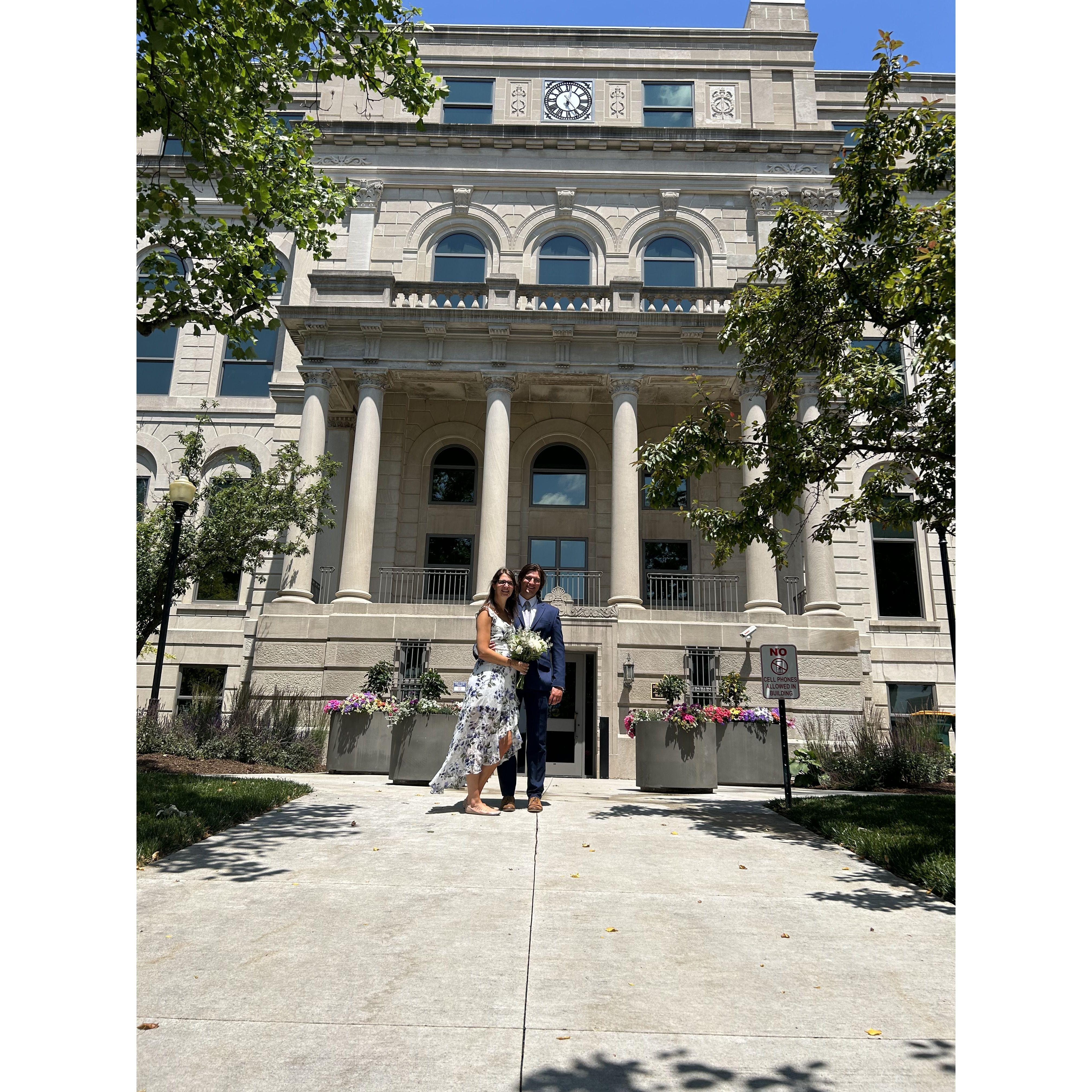 Courthouse wedding last year :)
