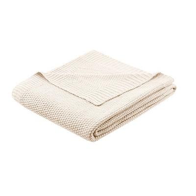 60"x50" Bree Knit Throw Blanket Ivory