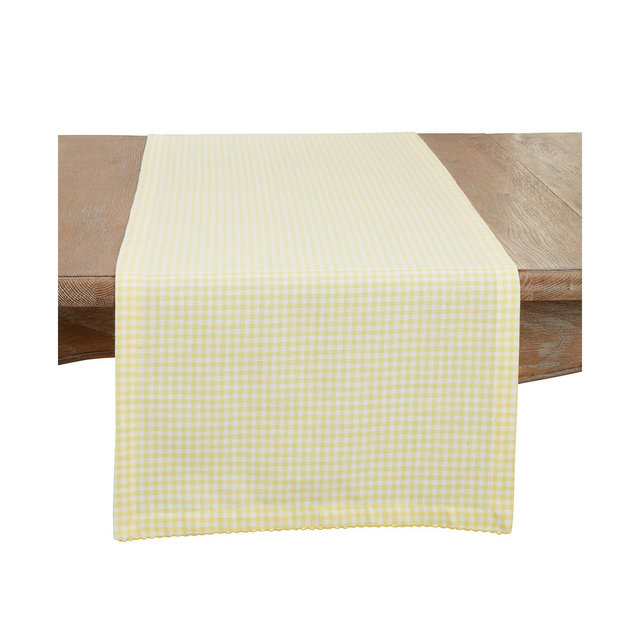 Saro Lifestyle Traditional Gingham Table Runner, 16"x72"