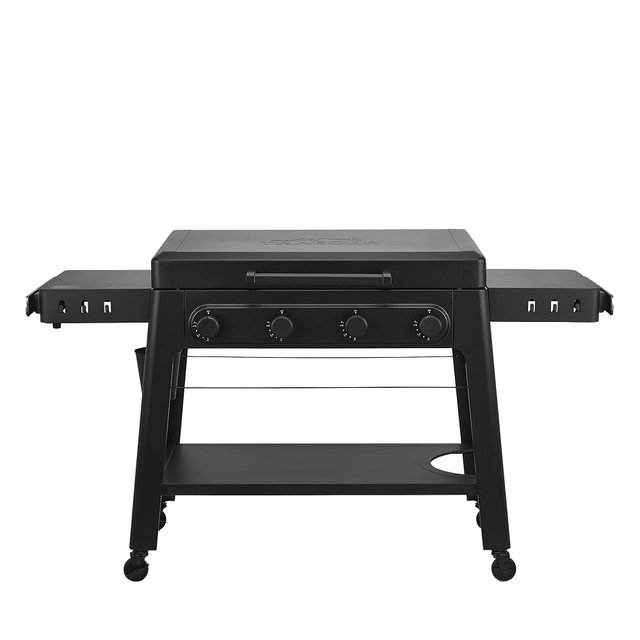 Traeger Irontop 4-Burner 36-in Propane Flat Top Griddle, 648 sq in | Edge-to-edge heat, 360° wind guards, rust-resistant food-safe coating, P.A.L. rail, 3-yr warranty