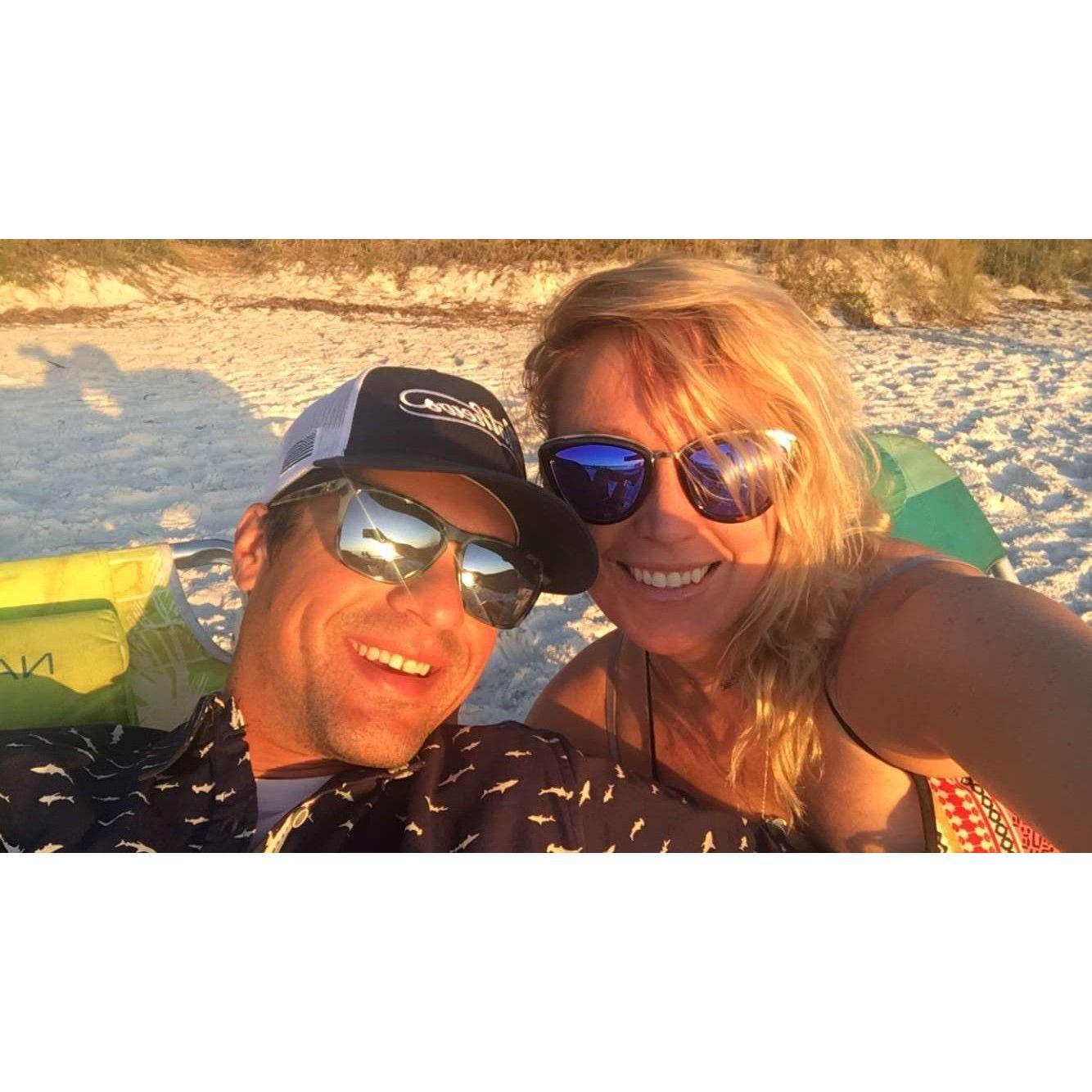 Watching the sunset.