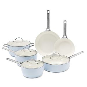 GreenPan Padova Ceramic Non-Stick 10Pc Cookware Set, Light Blue