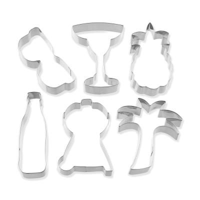 Stainless-Steel BBQ Cookie Cutters, Set of 6
