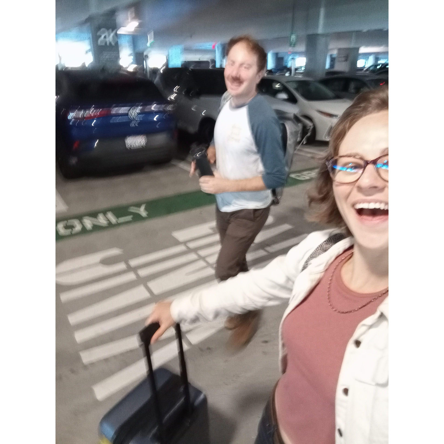 The time when we made it to the airport gate with 5 minutes before closing.