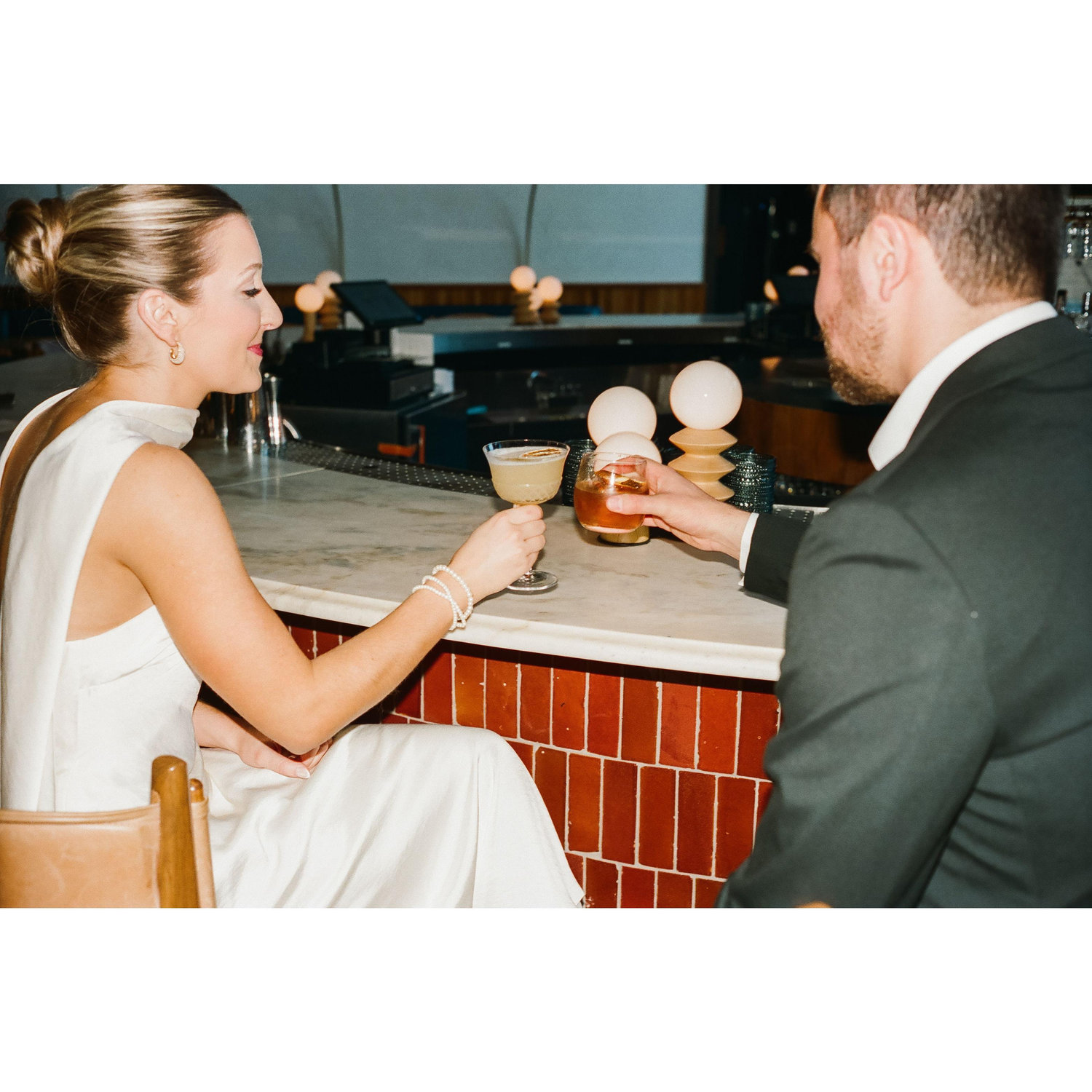 3/11/25 Engagement Photos - Had to get a few photos with another one of our favorite things - good cocktails! These were 10/10