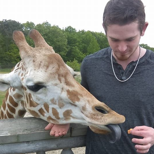 When we went to the safari, we got to feed georgina the giraffe!