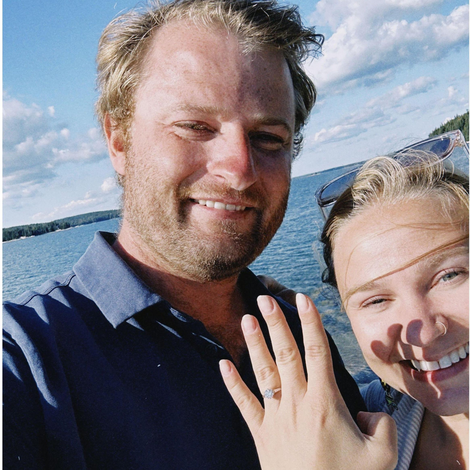 On cloud nine, celebrating on Hell's Half Acre, off the coast of Stonington, August of 2025.