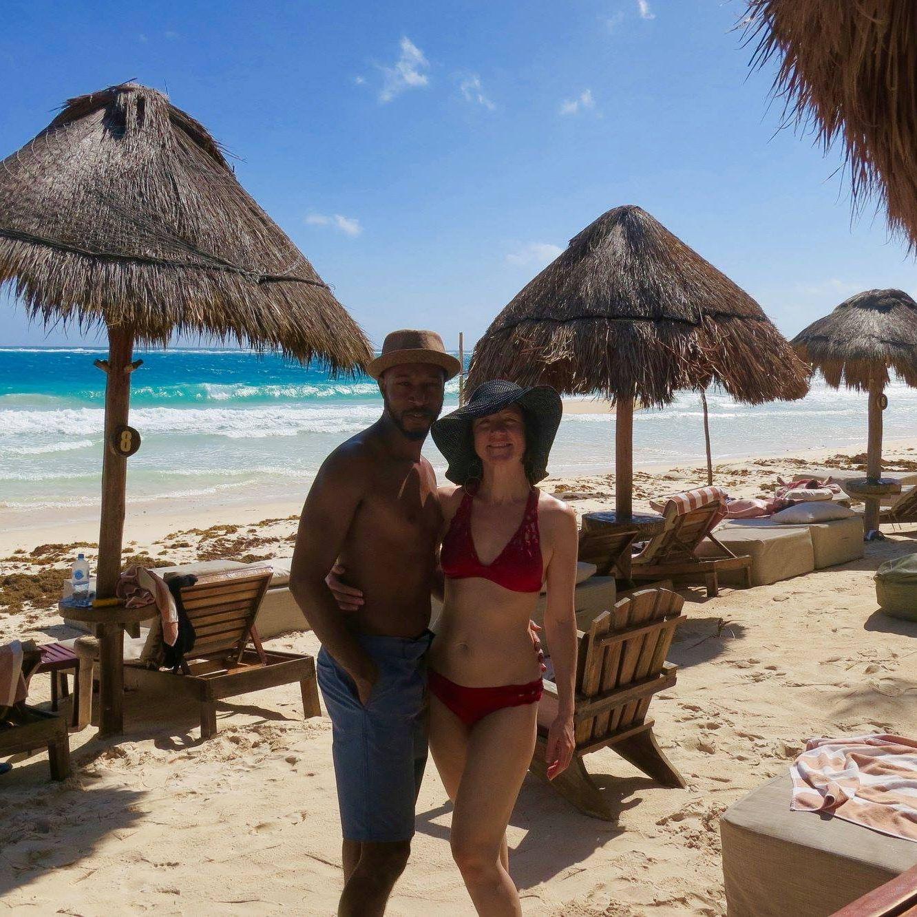 Lazy days on the beach in Tulum, Mexico, January 2019. During this trip, Annie treated Carson to a birthday dinner during a lively hemisphere-wide celebration of a total lunar eclipse!!!