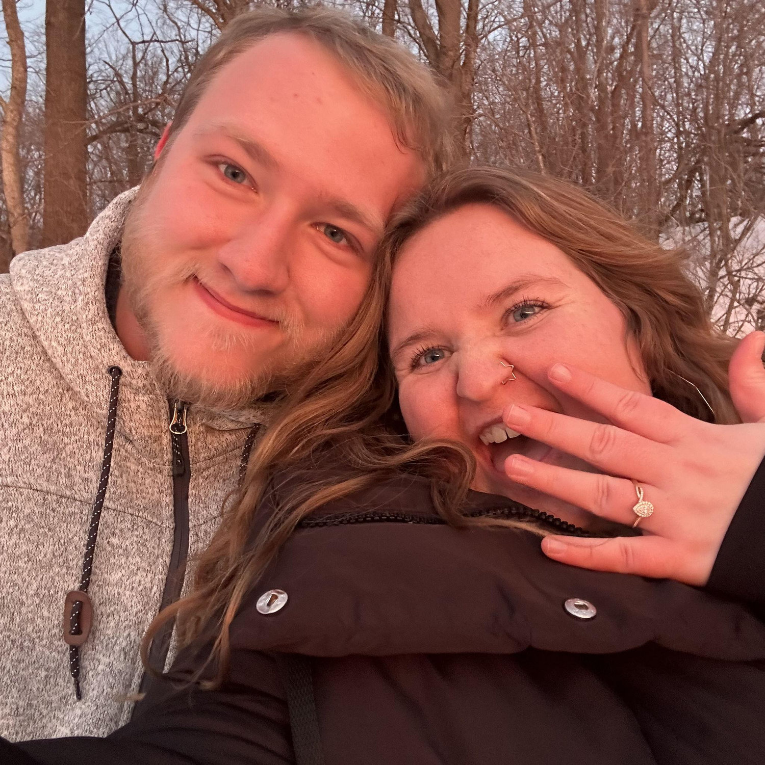 The moment after getting engaged!