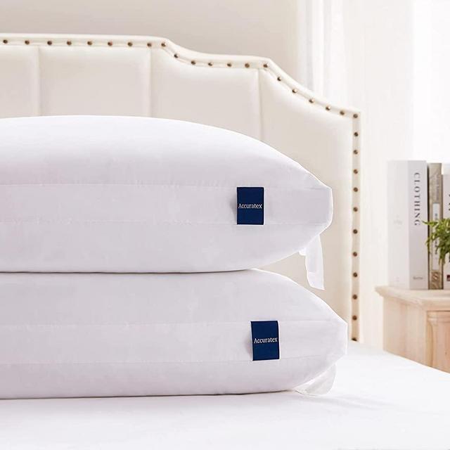 2 in 1 Premium Pillows for Sleeping 2 Pack - Adjustable Shredded Memory Foam Pillow with Down Alternative Fill Removable Cotton Cover, Supportive Bed Pillows for Side,Back,Stomach Sleepers,King Size