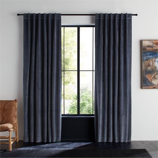 Cotton Velvet Blend Window Curtain Panel