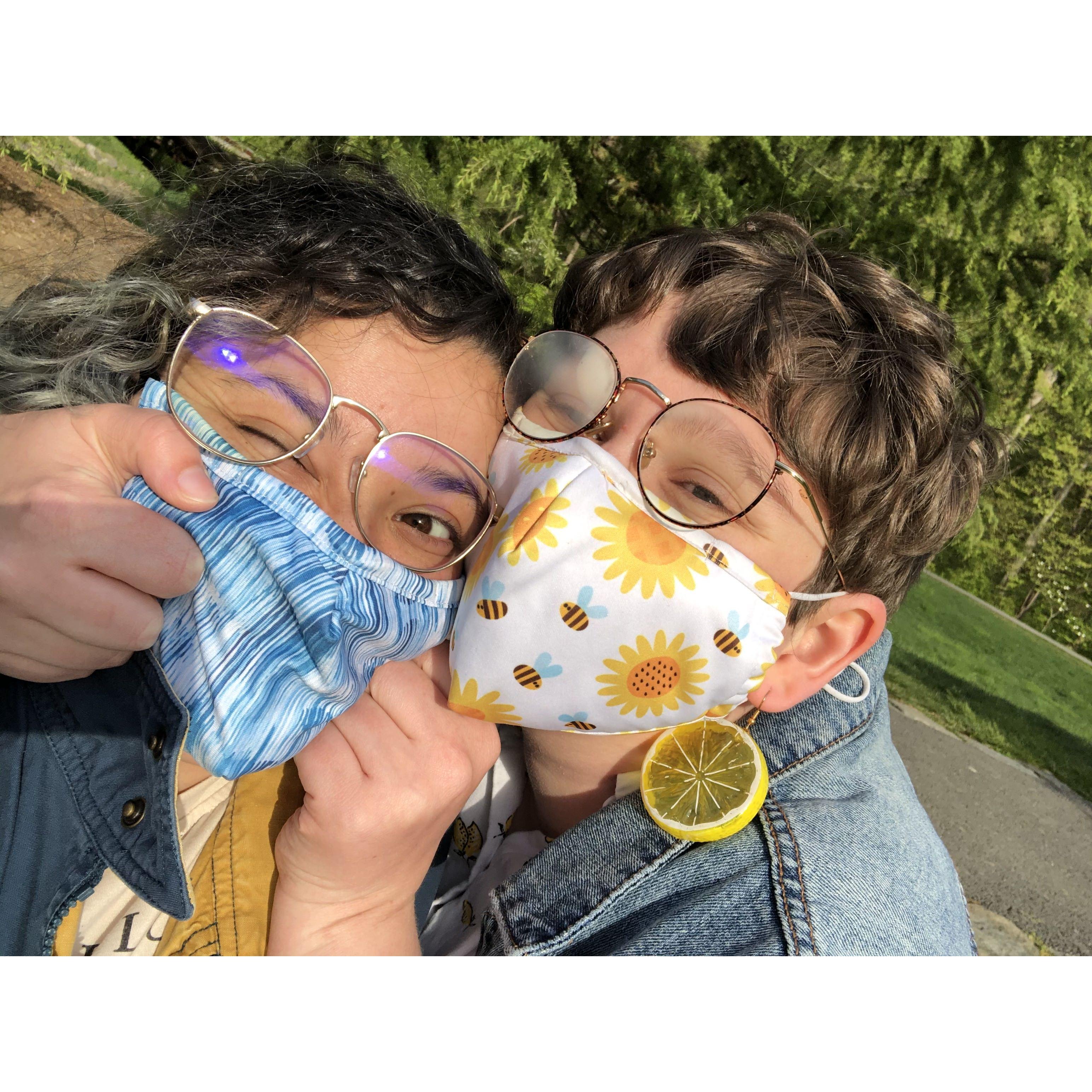 Masking up and staying safe during picnic dates after we became part of each other's bubbles