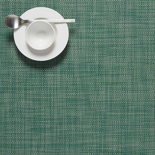 Chilewich Easy-Care Mini Basketweave Rectangle Placemat, Ivy , Set of 4
