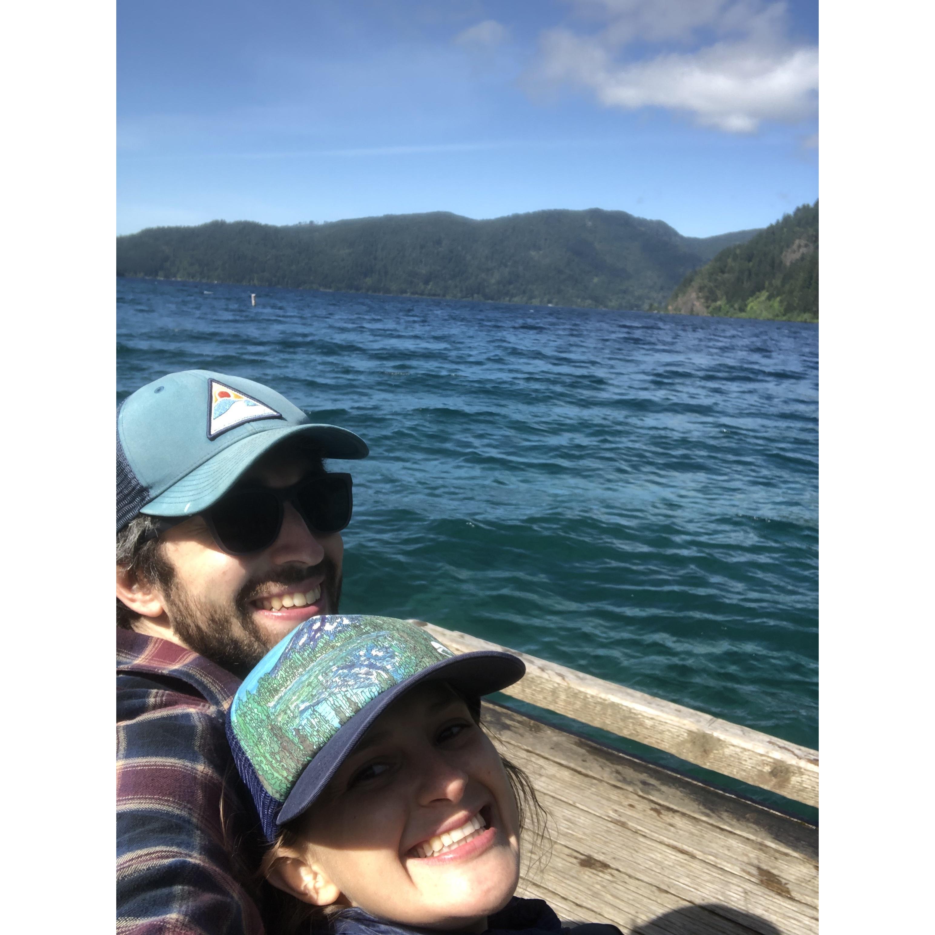On the dock of Lake Crescent on the Olympic Peninsula