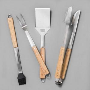 Grilling Tools 4pc - Stainless Steel/Wood - Hearth & Hand™ with Magnolia