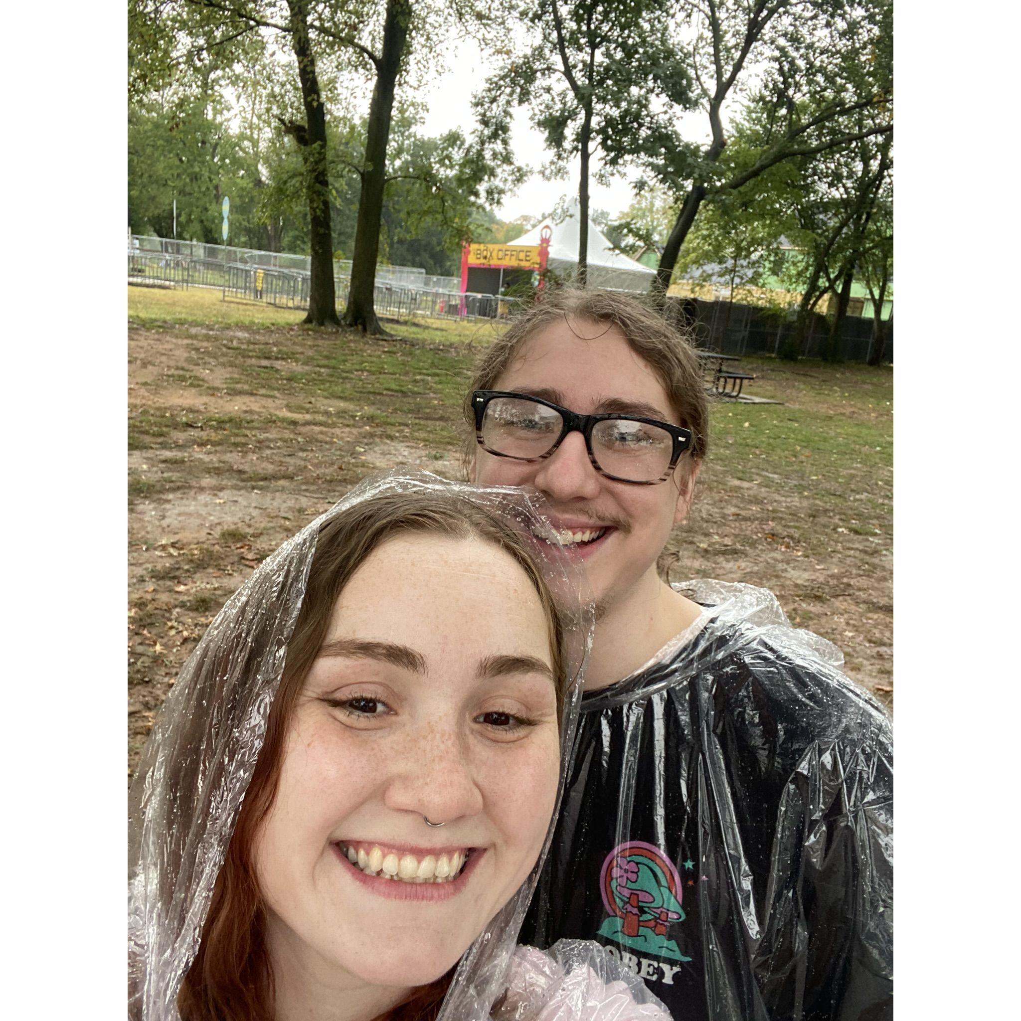 Celebrating 4 years together attending a music festival to see one of our favorite bands, LCD Soundsystem
