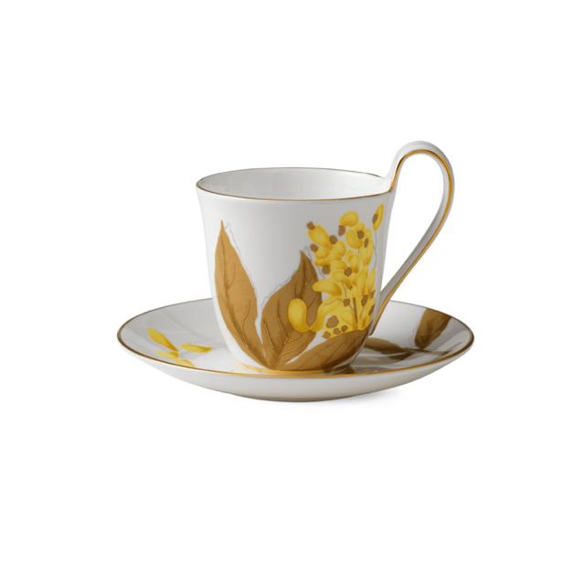 High handle cup and saucer - Laburnum