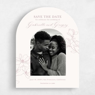 Beige Arch Wedding Save the Date - Magnolia Photo