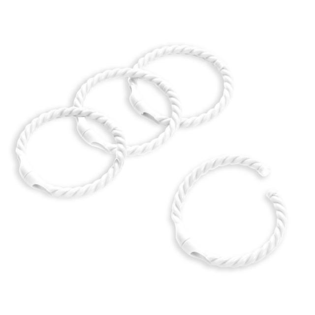 Smart Rings Plastic Magnetic Rope Shower Rings in White (Set of 12)