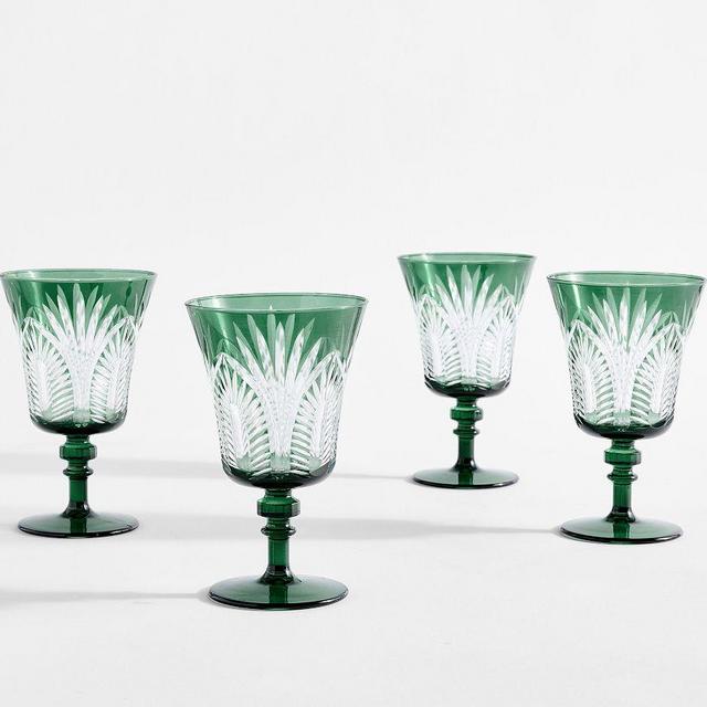 Wicked Glass Goblets, Set of 4 - Sage