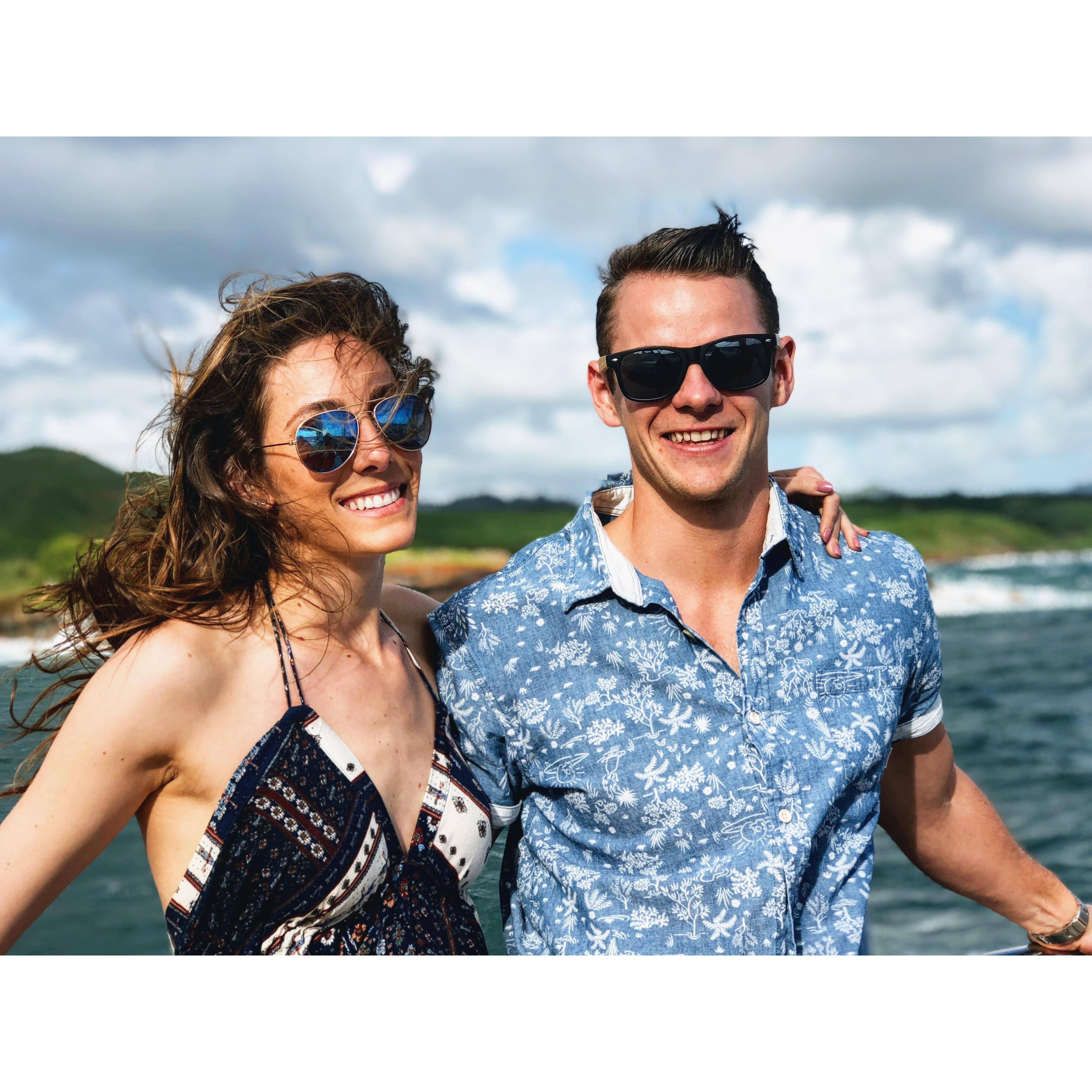 Kauai 2017 boat cruise - moments before Hanna got seasick...