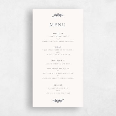 Beige Greenery Wedding Menu - Capri