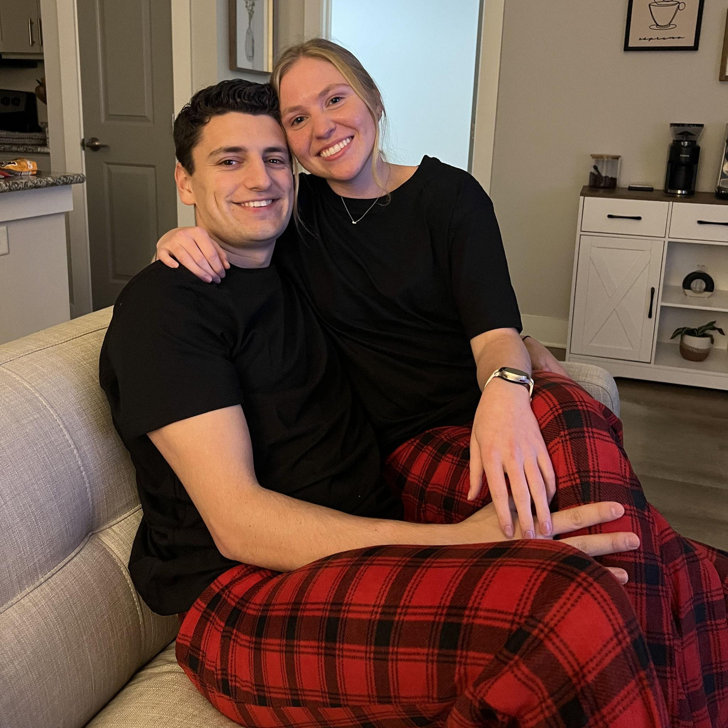 Matching Christmas jammies!! Isaiah's first visit to North Carolina to see Chloe