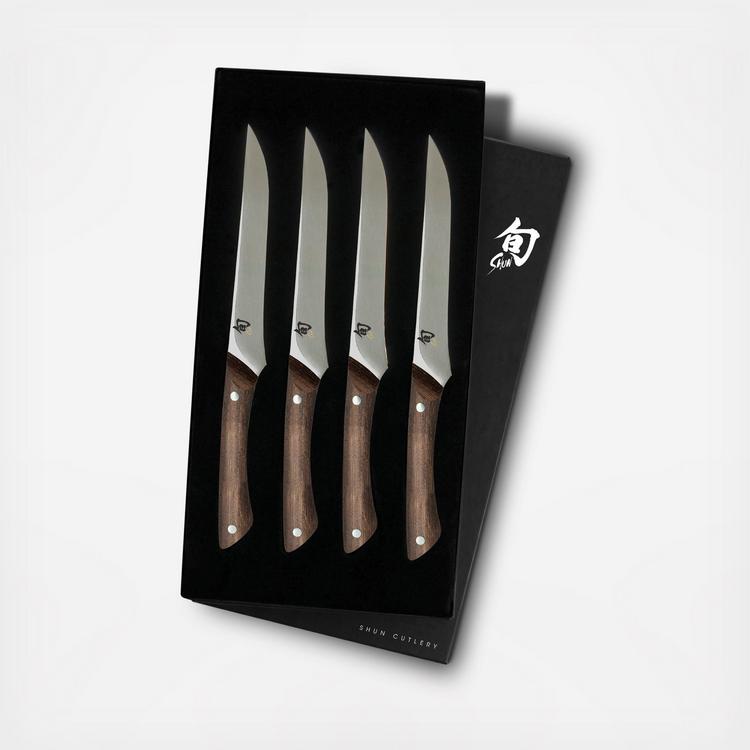 Shun Classic 4 Piece BBQ Knife Set, Black