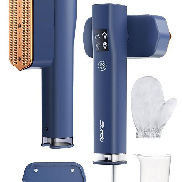 Steamer for Clothes, Sundu Portable 2-in-1 Steamer & Iron, 15s Heat-up, 100ml Tank, Ironing Gloves, 20 Min Steam, Wrinkle Remover, Garment Steamer for Travel & Home(Blue)