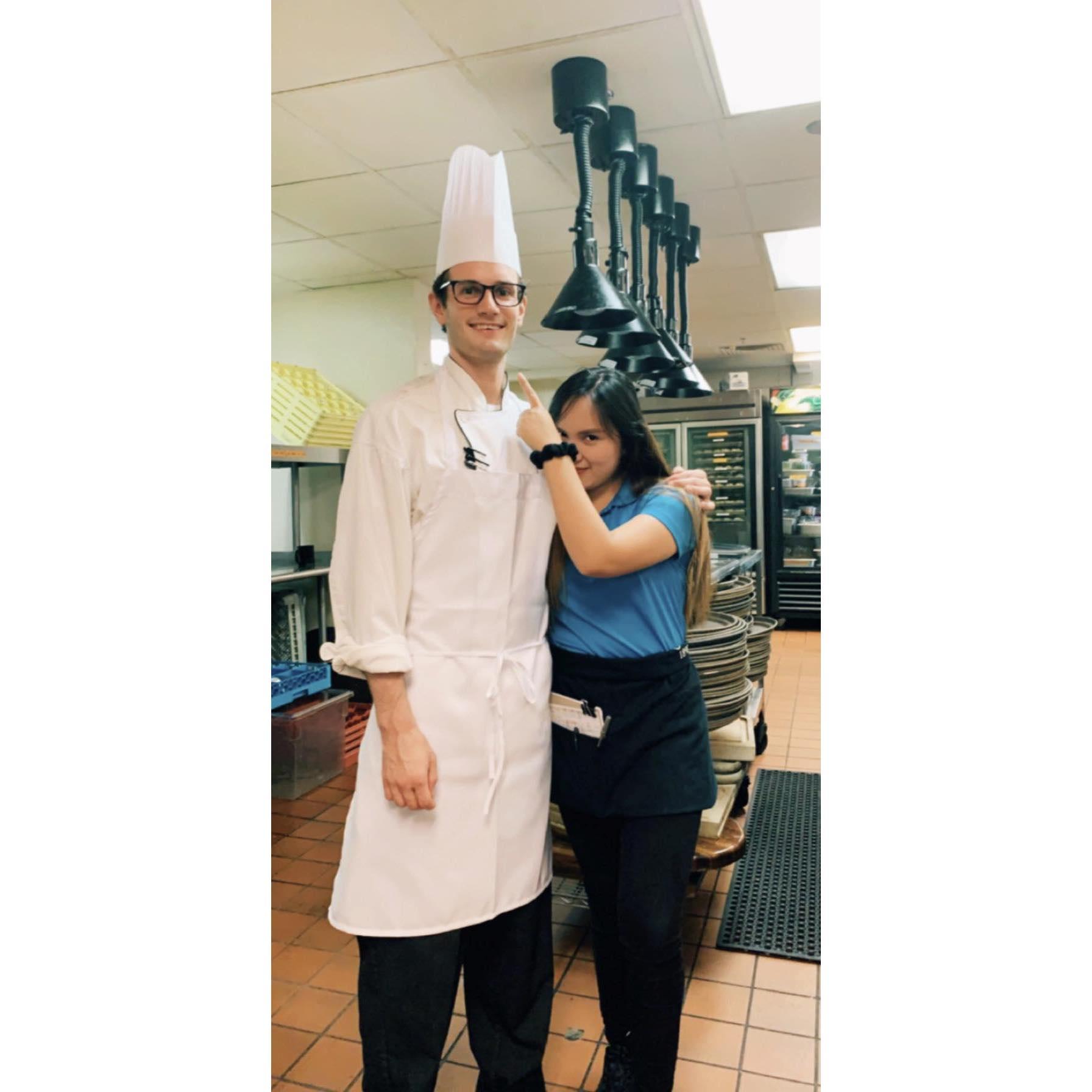 This is where we first met. Worked together at Baltimore Country Club. And it all started in that kitchen where this photo was taken!