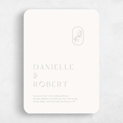 Green Rounded Wedding Invitation - Copan Classic