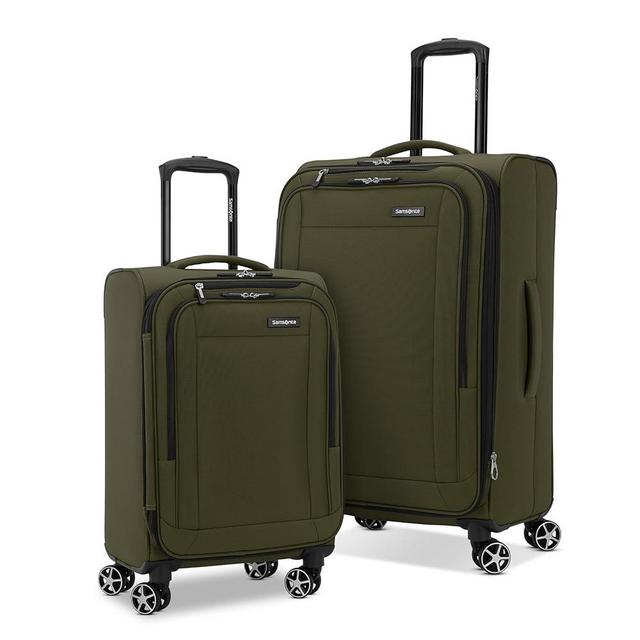 Samsonite Saire LTE Softside Expandable Luggage with Spinner Wheels, Olive Green, 2-Piece Set (20/24)