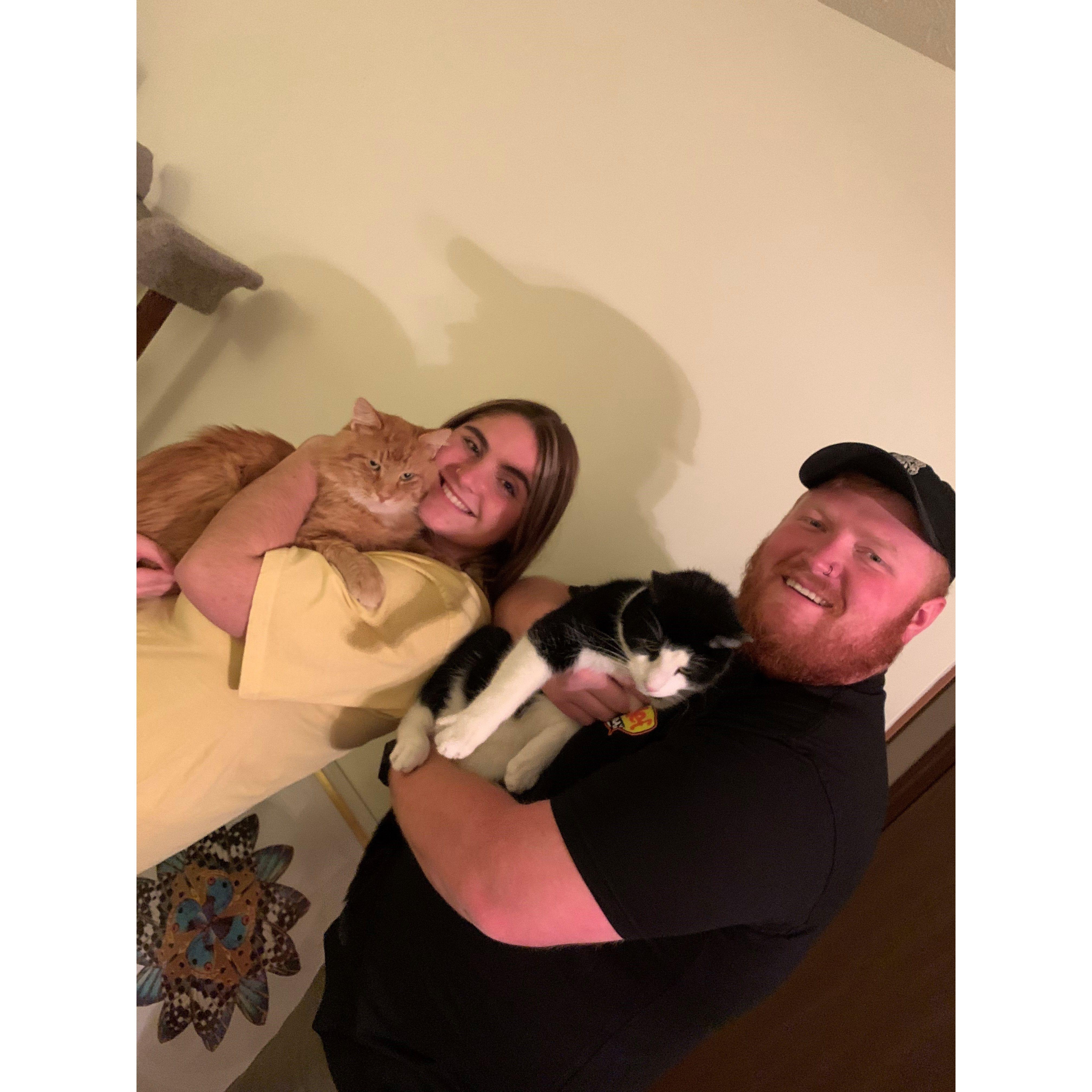 10/30/2021 - Our first family picture with Mac & Mo and the day we adopted Mo!