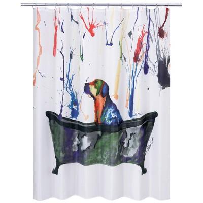 Tub Dog Shower Curtain White - Allure Home Creation