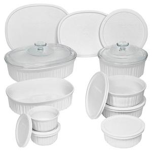 CorningWare French White 18-Piece Bakeware Set