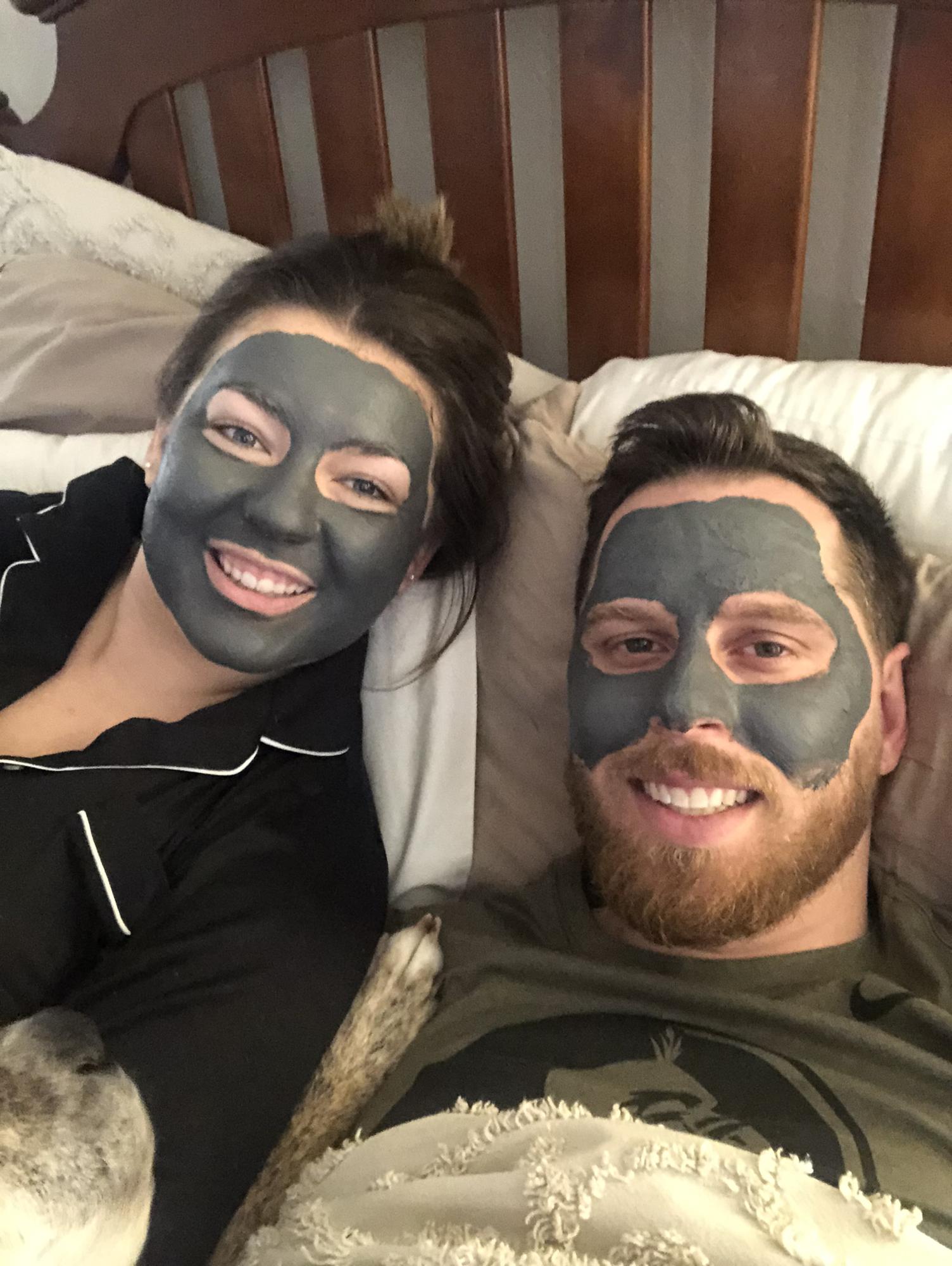 10/02/2022 A night in. Brooke convinced David to do a face mask wth her.