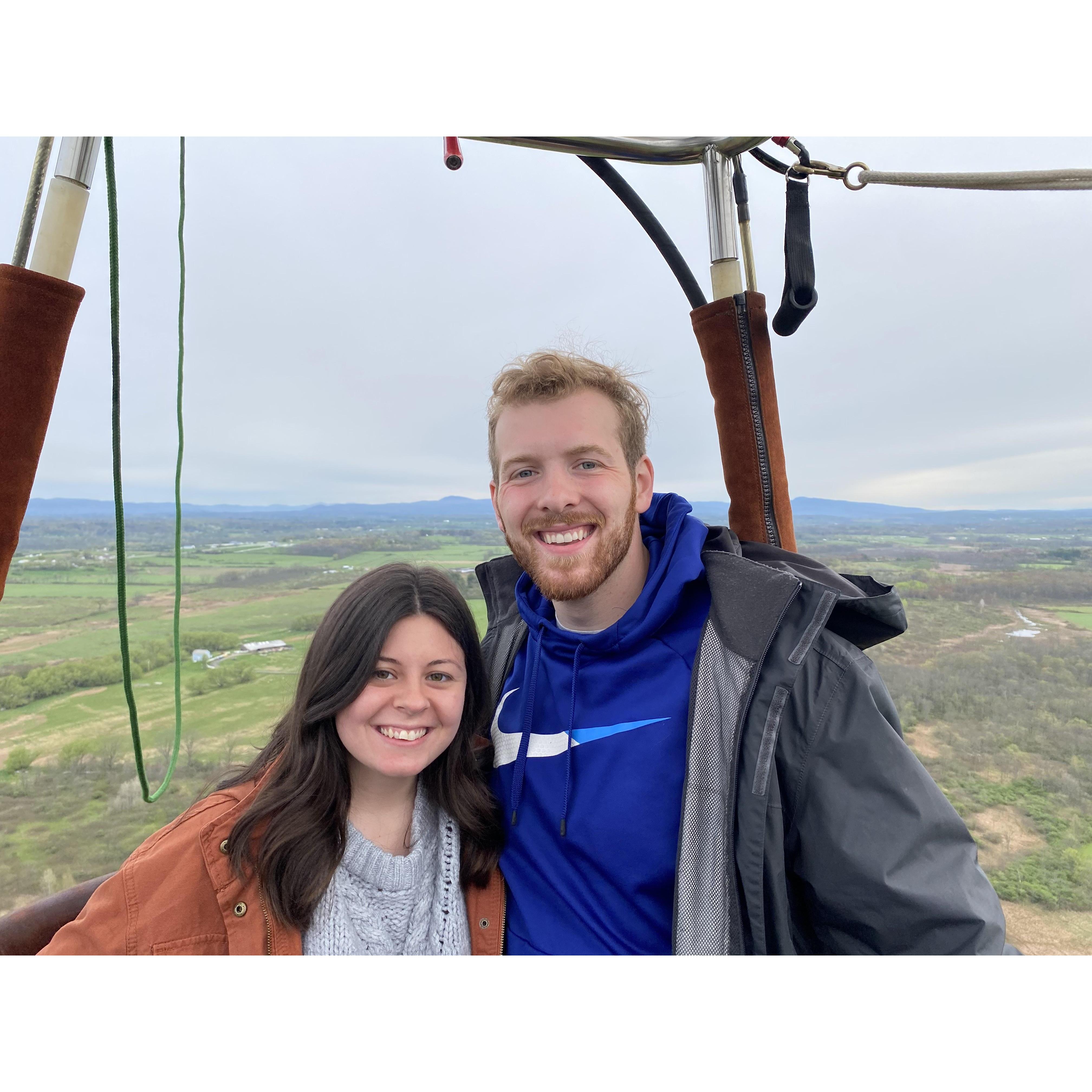 The morning after I said "yes", Jordan surprised me with a hot air balloon ride over Lake George.