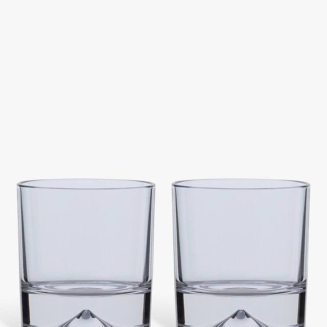 Dartington Crystal Dimple Double Old Fashioned Whiskey Glasses Set of 2
