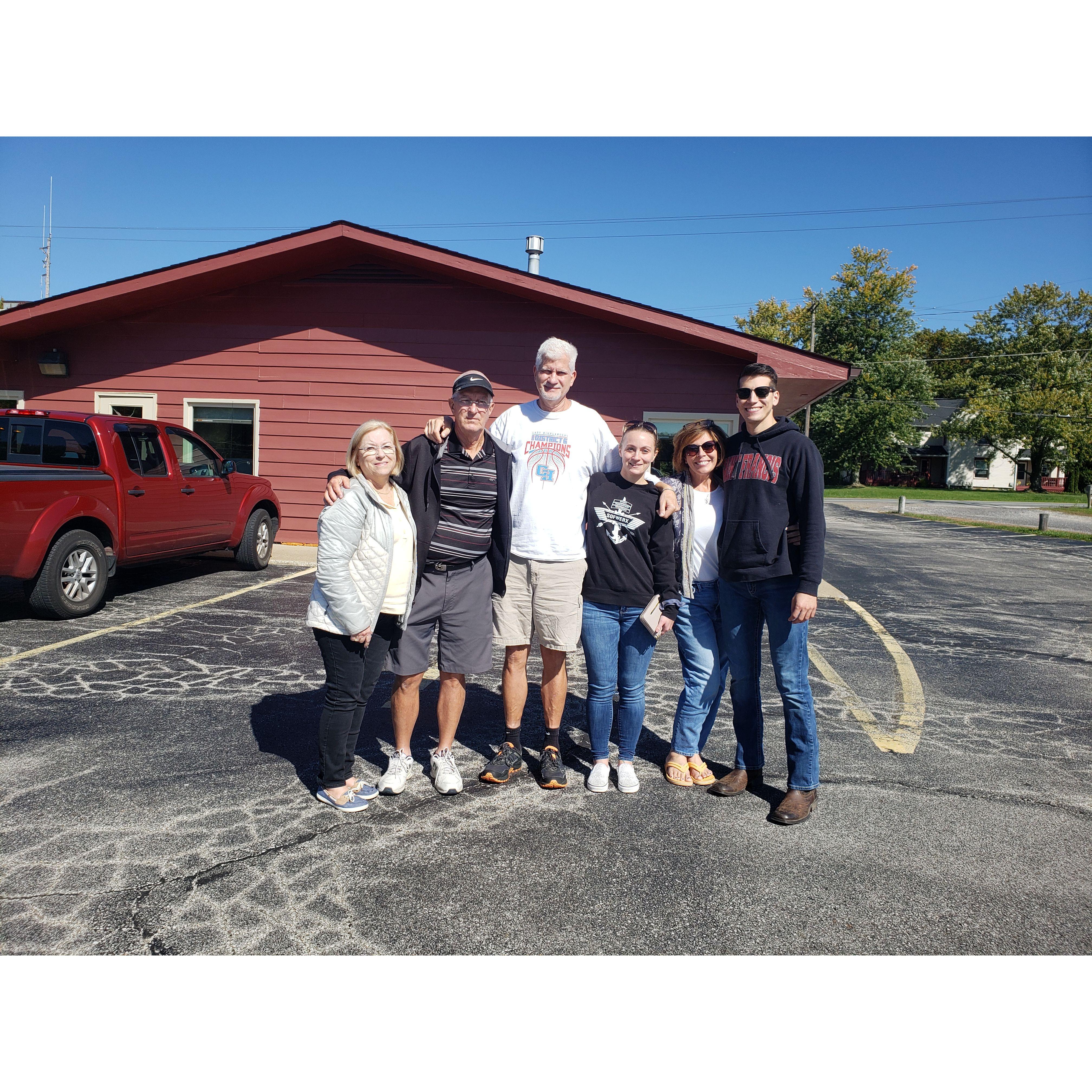 Brittany has breakfast with 5 Bills members at the same time (Chris, Michelle, Greg Judy, & Christian)