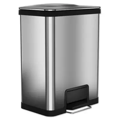 halo™ AirStep™ Feather-Light 49-Liter Step Trash Can in Brushed Stainless Steel